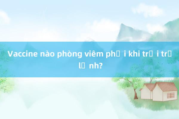 Vaccine nào phòng viêm phổi khi trời trở lạnh?