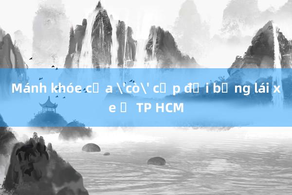 Mánh khóe của 'cò' cấp đổi bằng lái xe ở TP HCM