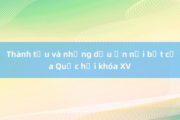 Thành tựu và những dấu ấn nổi bật của Quốc hội khóa XV