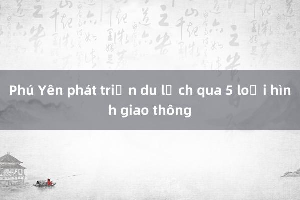 Phú Yên phát triển du lịch qua 5 loại hình giao thông