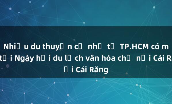 Nhiều du thuyền cỡ nhỏ từ TP.HCM có mặt tại Ngày hội du lịch văn hóa chợ nổi Cái Răng