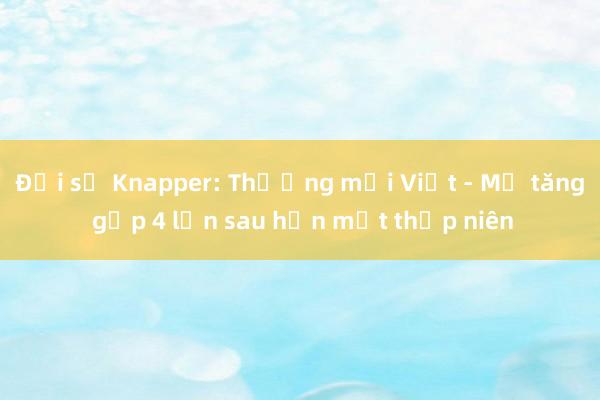 Đại sứ Knapper: Thương mại Việt - Mỹ tăng gấp 4 lần sau hơn một thập niên